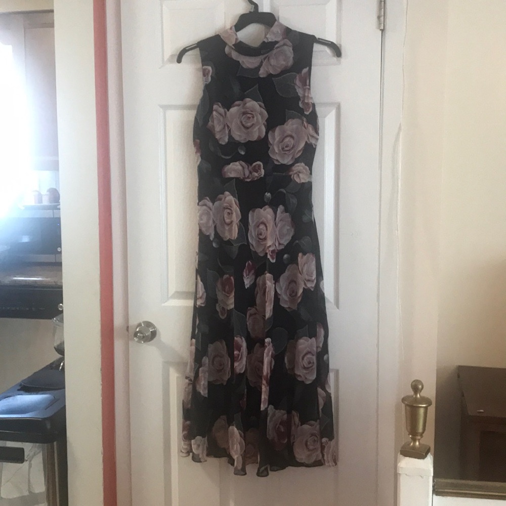 Floral print halter dress